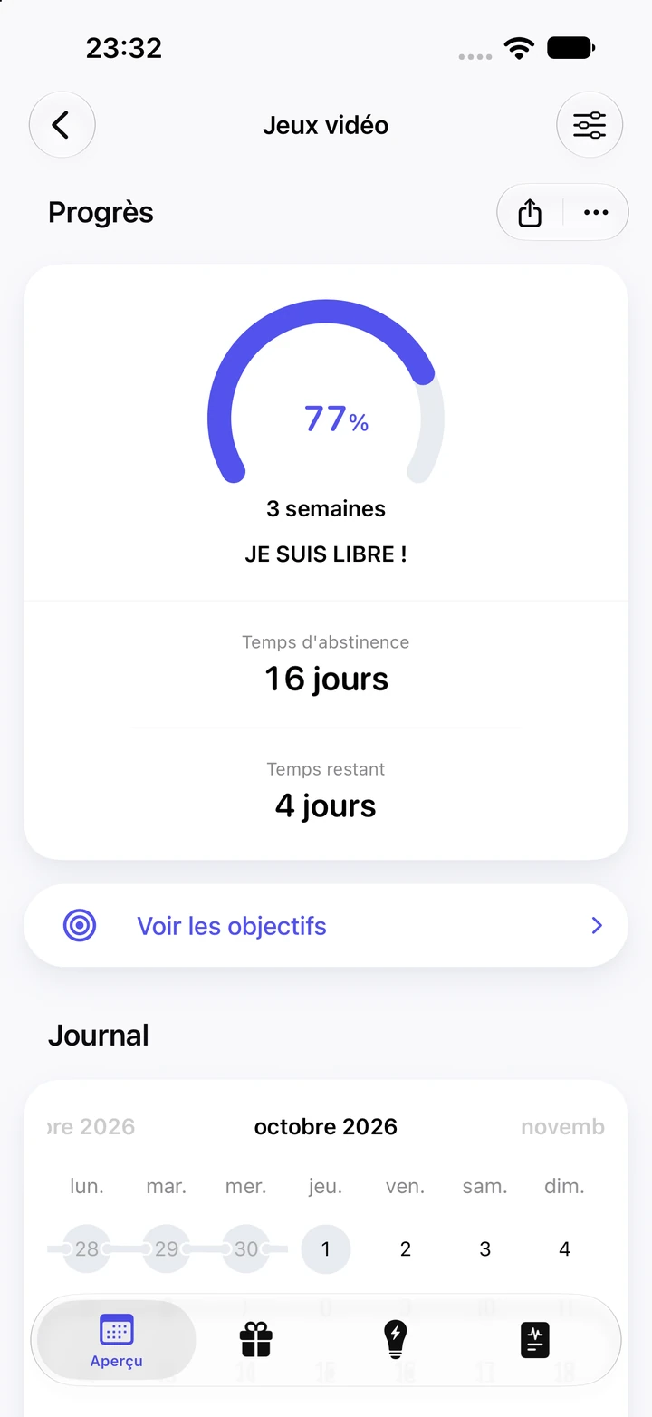 Écran de progrès Quitzilla : Jeux vidéo