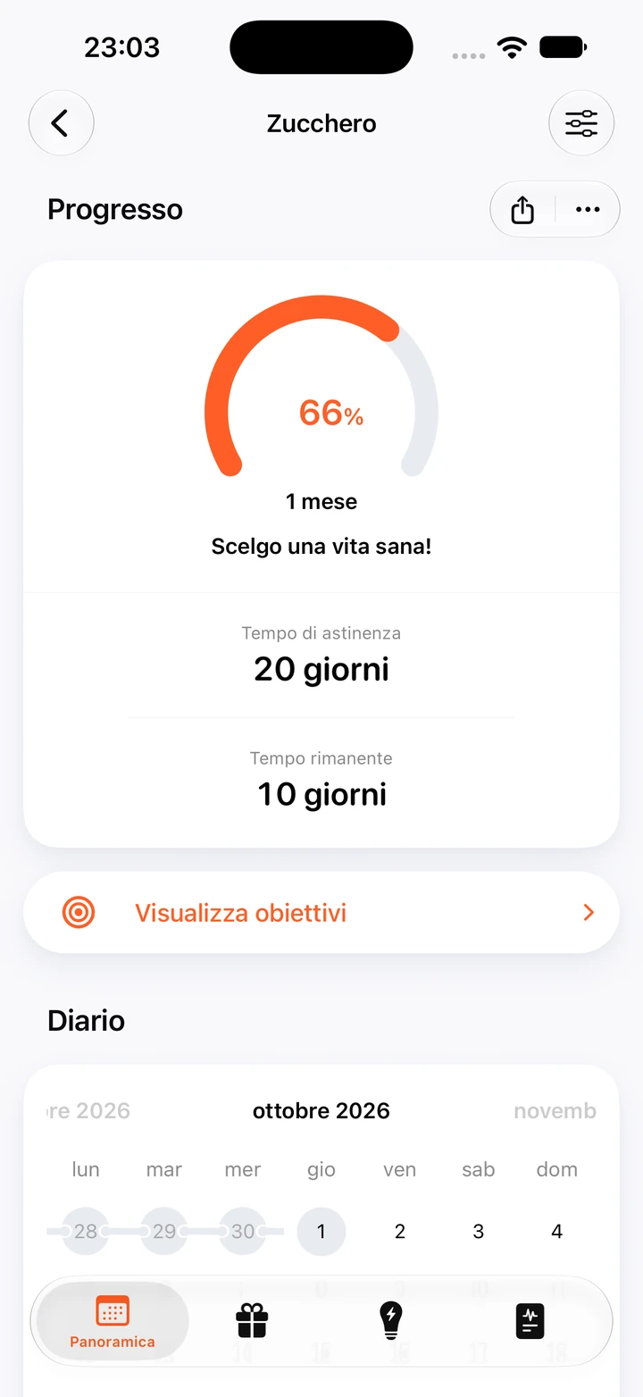 Schermata dei progressi di Quitzilla: Zucchero